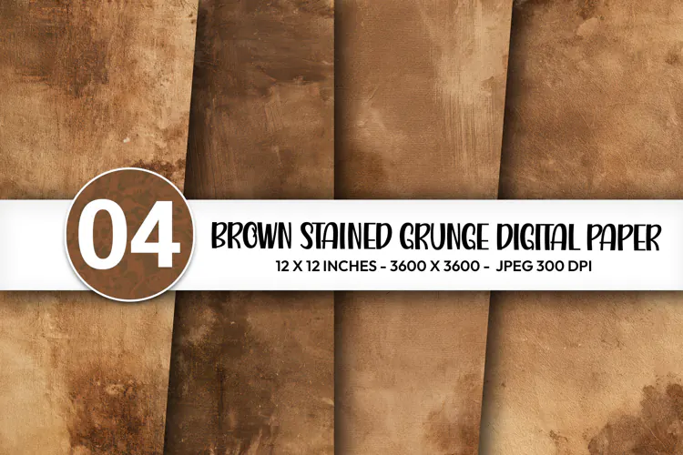 Brown Stained Grunge Digital Paper