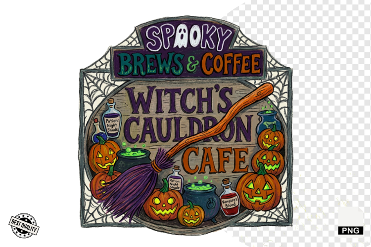 Halloween Coffee Signs PNG