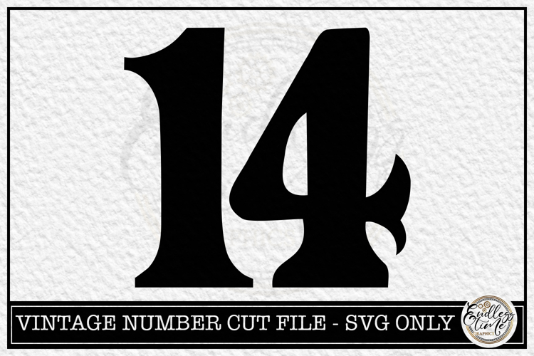 Vintage Number 14 SVG | Antique Postal Cancellation Number
