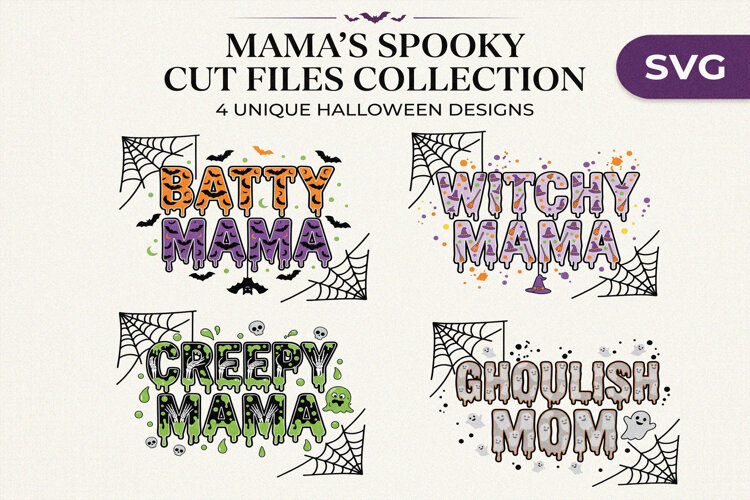 Mama's Spooky Halloween SVG Cut Files example image 1