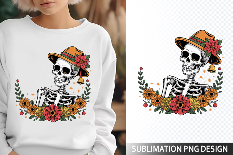 Funny Summer Skeleton Illustration - Sublimation PNG Design