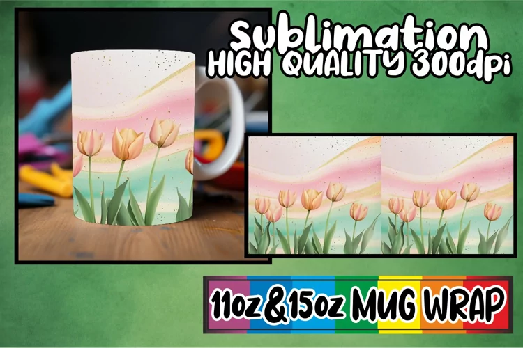 Bright love 11oz 15oz sublimation wrap, Flower