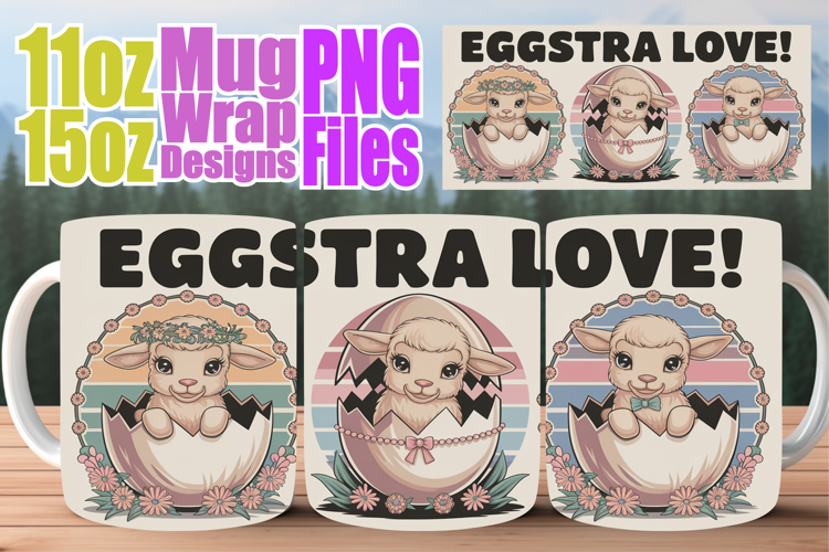 Vibrant hues 11oz 15oz mug wrap, Easter