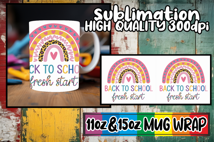 Bright smiles 11oz 15oz sublimation wrap, Back To School