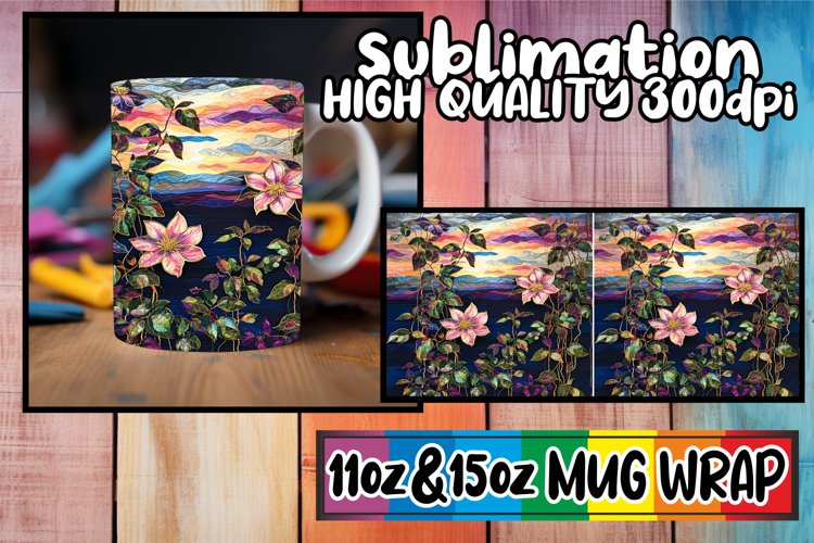 Blooming Retro Beauties: Mug Wrap Sublimation example image 1