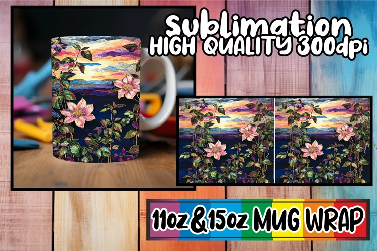Blooming Retro Beauties: Mug Wrap Sublimation