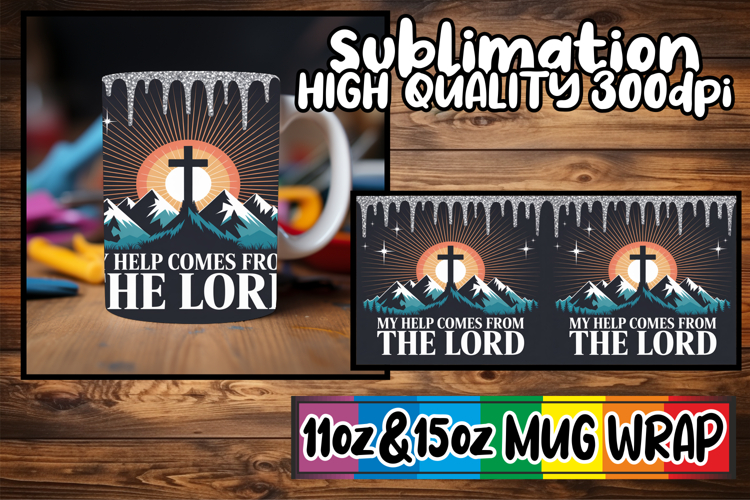 Pure elegance sublimation 11oz 15oz mug wrap, Christian