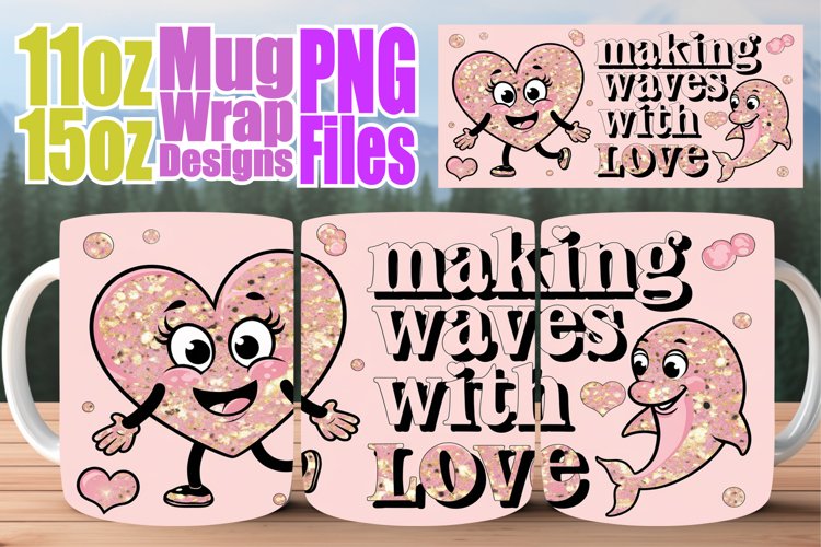 Serene sunsets 11oz 15oz sublimation wrap, Valentines example image 1