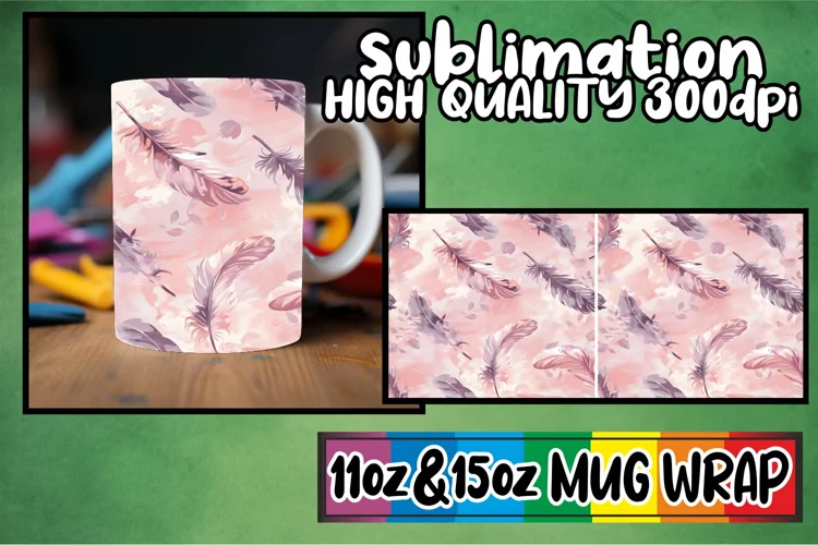 Vivid Abstract Pattern Mug Wrap 11oz 15oz Spring