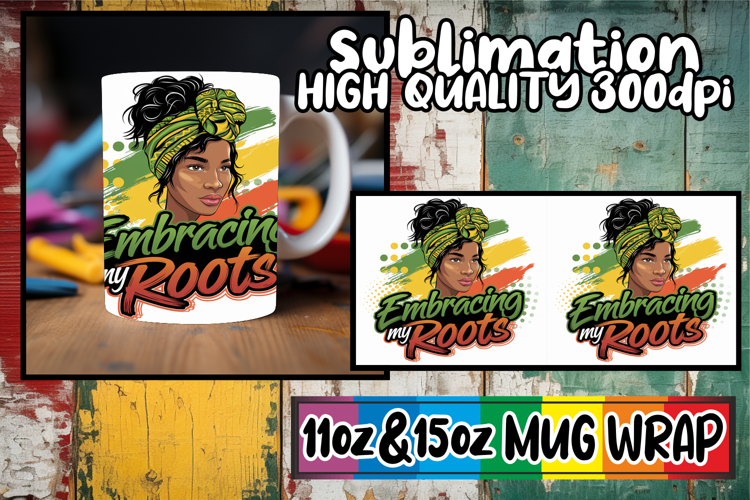Joyful thoughts sublimation print wrap, Black Woman