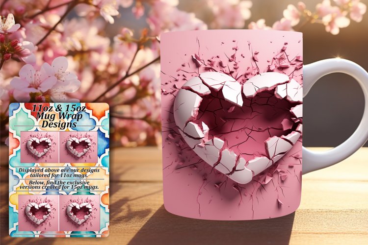 Romantic 3D Heart Mug Decor