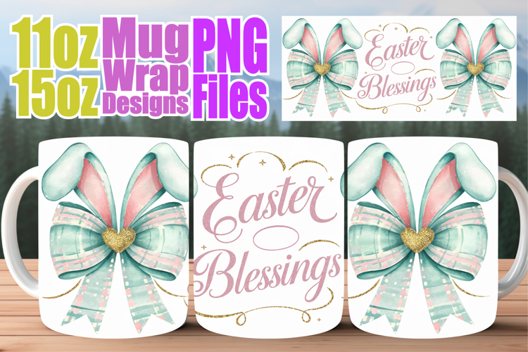 Inviting moments 11oz 15oz mug wrap, Easter Bow