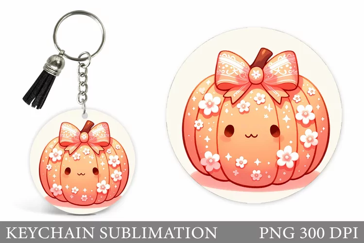 Cute Pumpkin Keychain. Cute Halloween Keychain Design