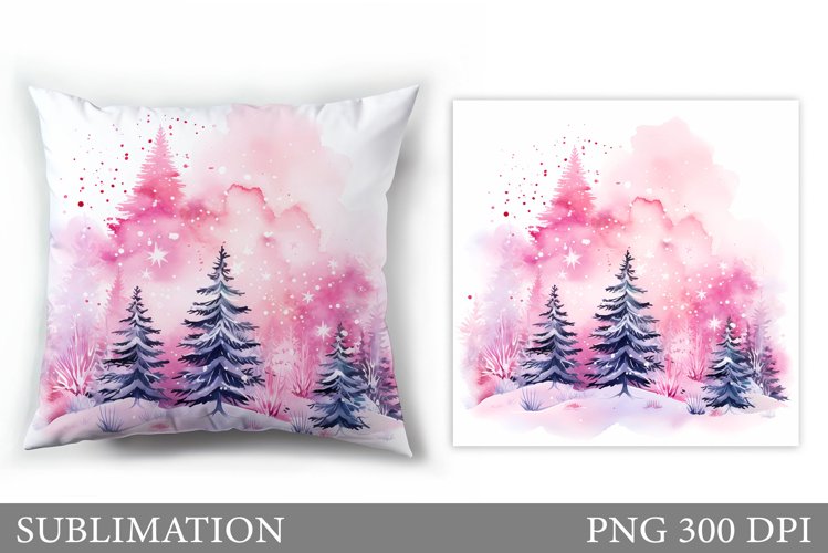 Christmas Tree Pillow Design. Christmas Tree Sublimation example image 1