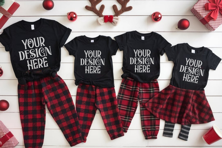 Christmas Family Matching Group T-Shirt Mockup