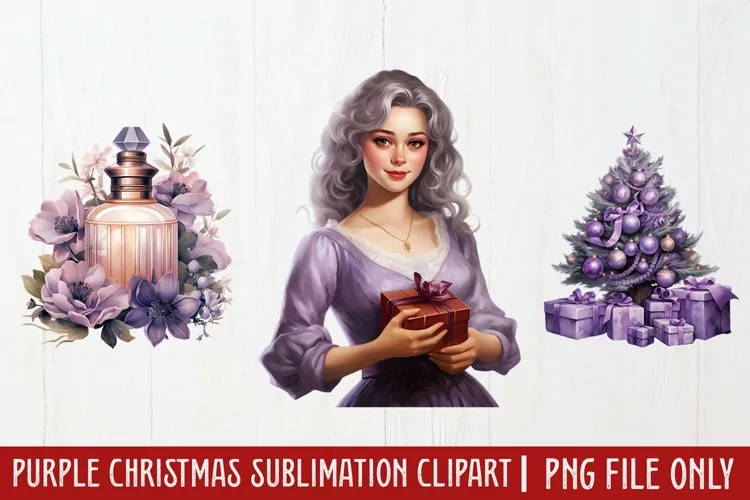Purple Christmas Sublimation clipart