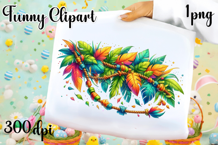 Tropical watercolor leaves clipart