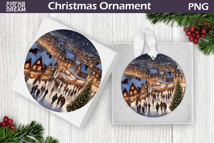 3D Christmas Village Ornament | Vintage Christmas Ornament