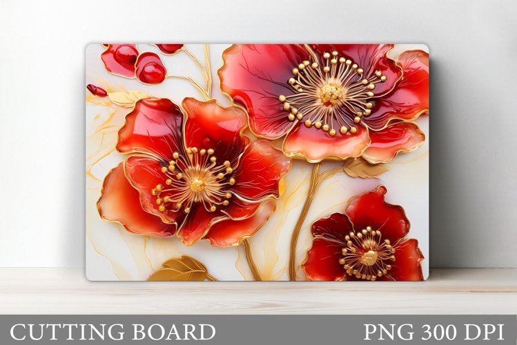 Flowers Cutting Board. Floral Cutting Board Design example image 1