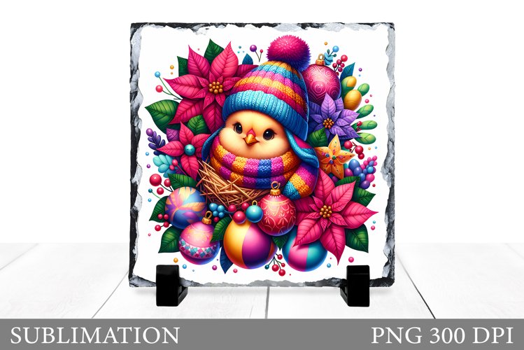 Christmas Bird Sublimation. Christmas Bird Slate Design example image 1