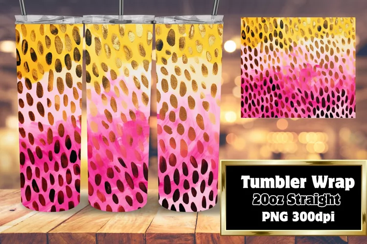 3D Wild Glitter Cheetah 20oz Tumbler Wrap