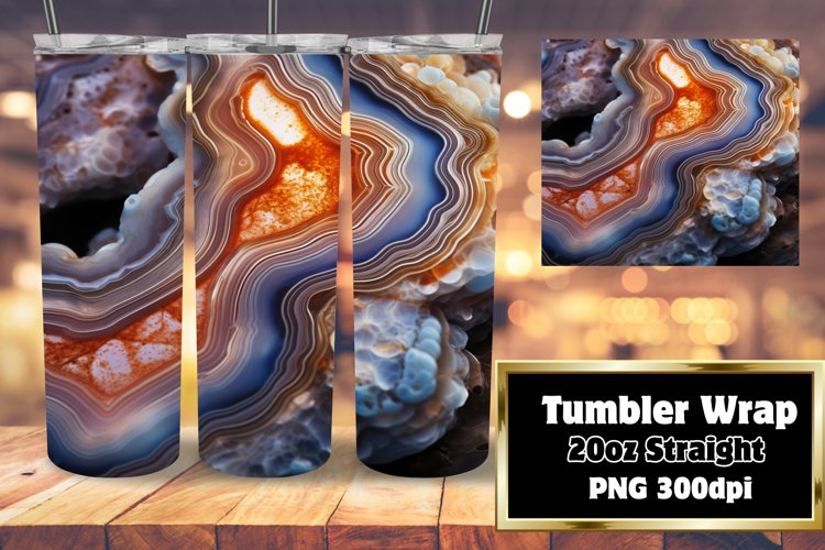 Sublimation 3D Geode Agate 20oz Tumbler Glitter example image 1