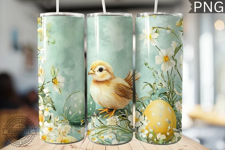 Spring Easter Tumbler Wrap - High Quality 300 Dpi