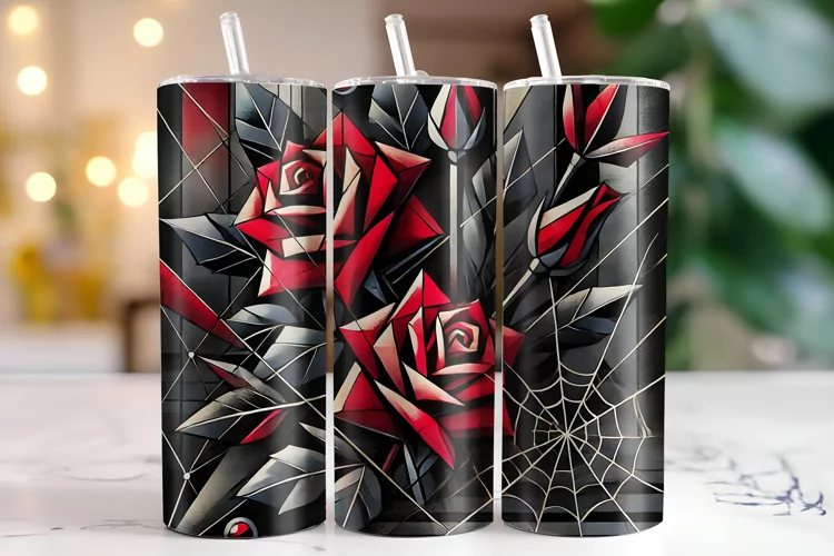 Rose Flowers Tumbler Wrap | Sublimation | Tumblers