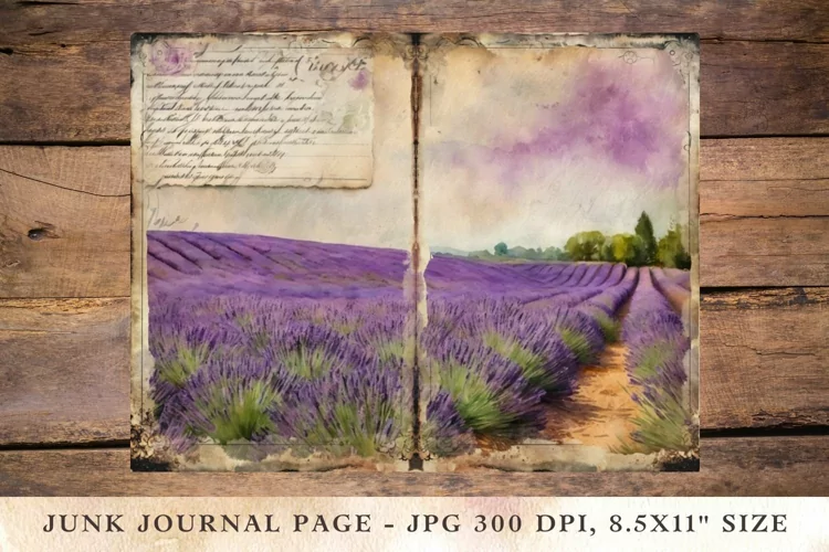 Printable Junk Journal Pages Lavender 4