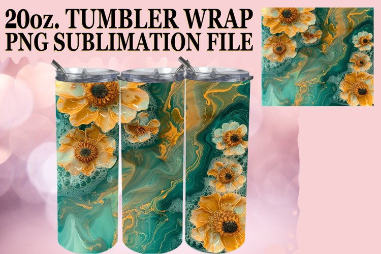 Blooming Spring Flower Tumbler Wrap Design Charm 20oz