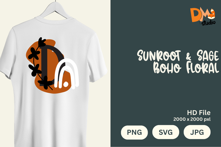 Sunroot & Sage Boho Floral Monogram