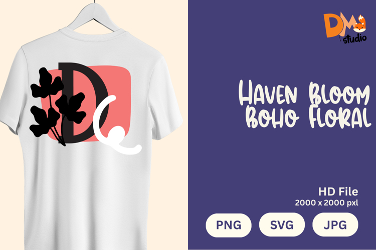 Haven Bloom Boho Floral Monogram