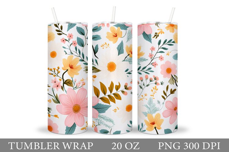 Flowers Tumbler Design. Wildflowers Tumbler Sublimation