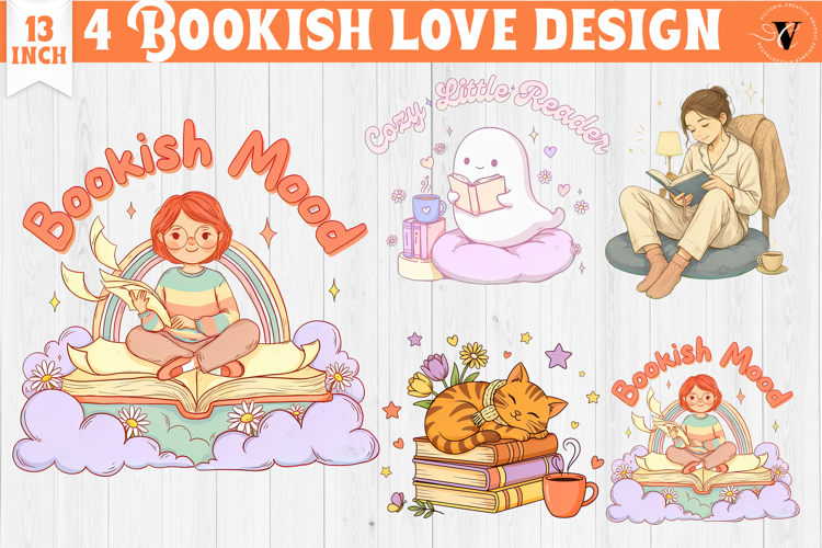 Bookish Sublimation designs | Cute Reading Book Lover png