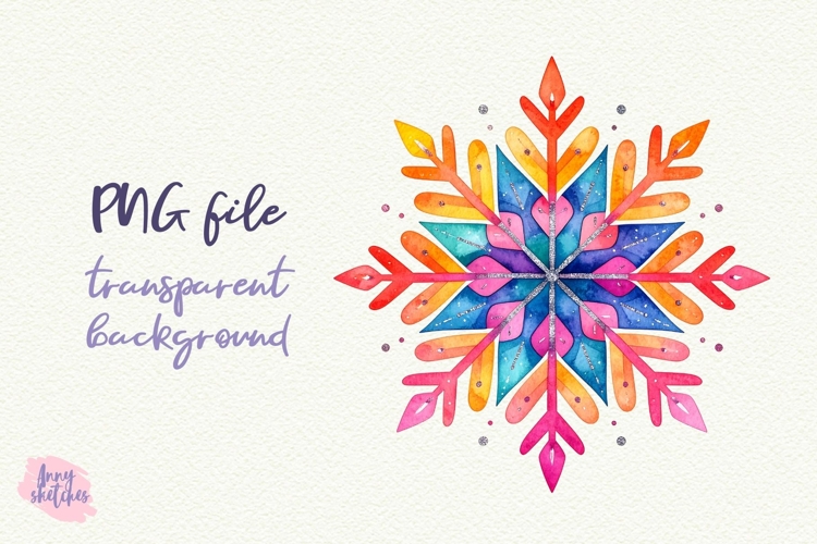 Transparent Background Snowflake Clipart Image 7