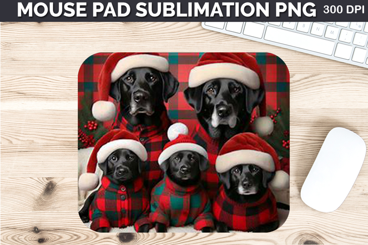 Watercolor Dog Mouse Pad Sublimation - Christmas PNG Design