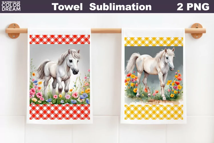 Farm Kitchen Waffle Towel | Horse Towel Sublimation