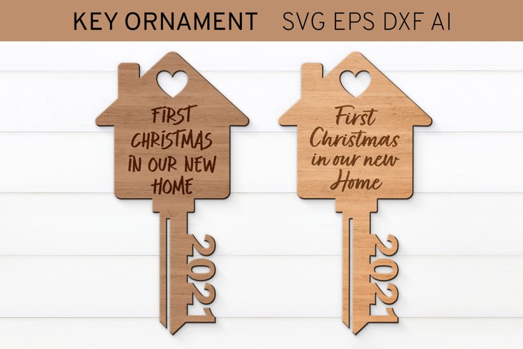 First Christmas in Our New Home SVG, Key Ornament SVG (1674320) SVGs