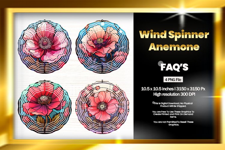 Anemone Wind Spinner Sublimation - 04 Variations example image 1