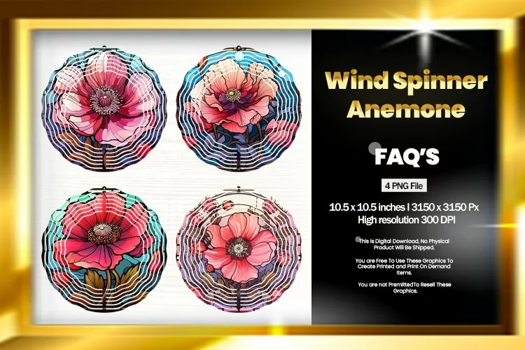 Anemone Wind Spinner Sublimation - 04 Variations