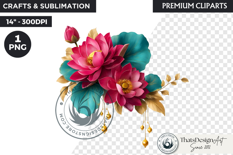 Royal Lotus Princess Fantasy Goddess Floral Clipart