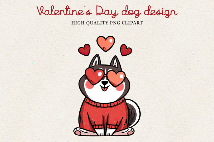 Valentine’s Day Cute Dog Clipart | Love Puppy PNG