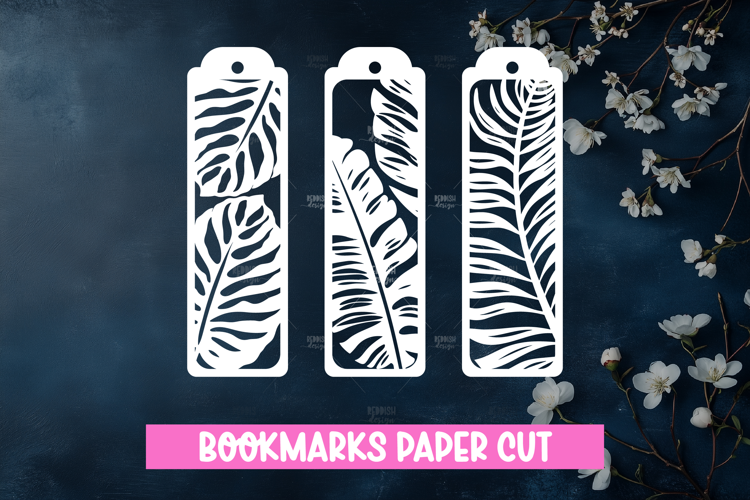 3 Floral Bookmarks Paper cut SVG Laser cut,Cricut,Silhouette