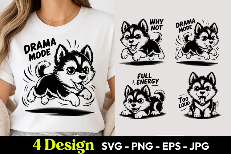 Drama Mode Husky Humor SVG PNG