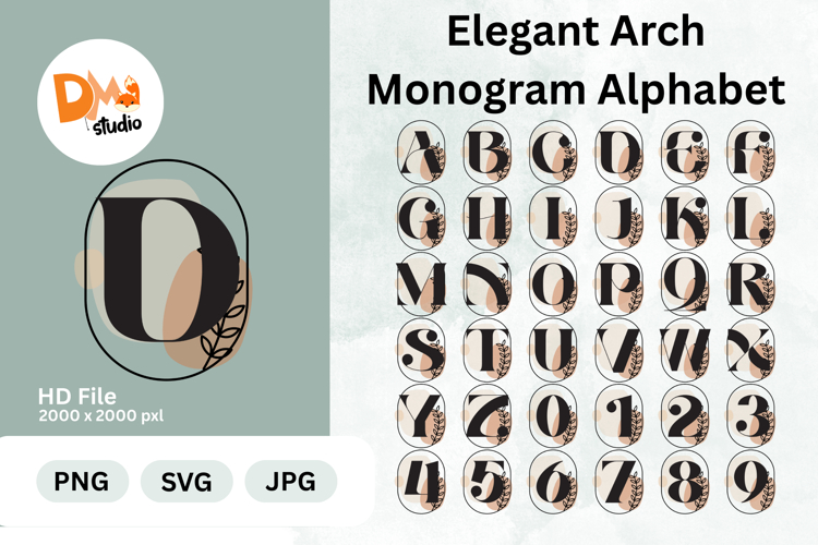 Elegant Arch Monogram Alphabet