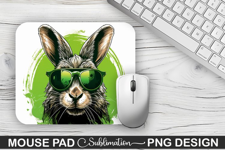 St. Patricks Day Bunny Sublimation Mouse Pad Design
