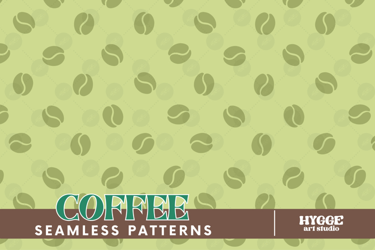 Coffee Lover Seamless Pattern Surface Design PNG DTF Latte