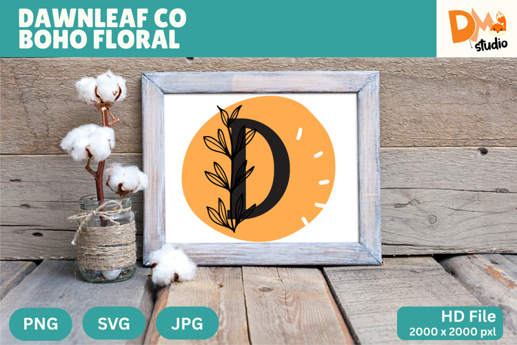 Dawnleaf Co Boho Floral Monogram