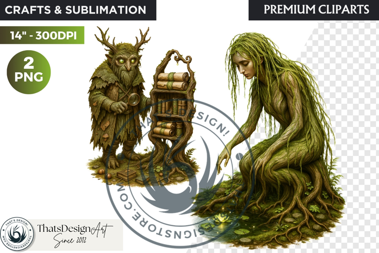 Fantasy clipart Magical Forest Village PNG for scrapbooking