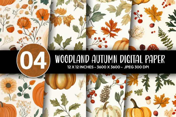 Woodland Autumn Digital Paper